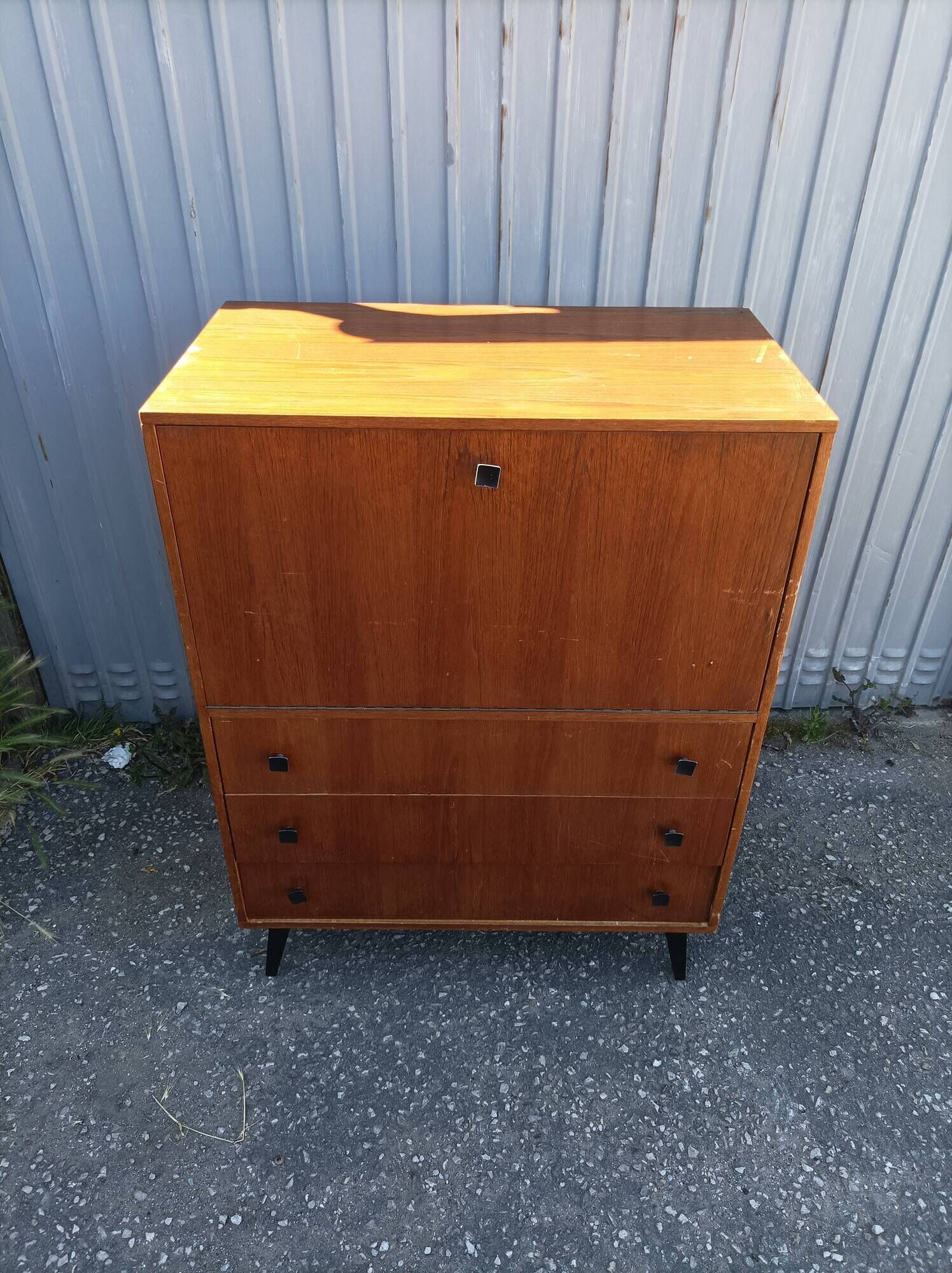 Old secretary cabinet scandinavian dresser vintage compass feet