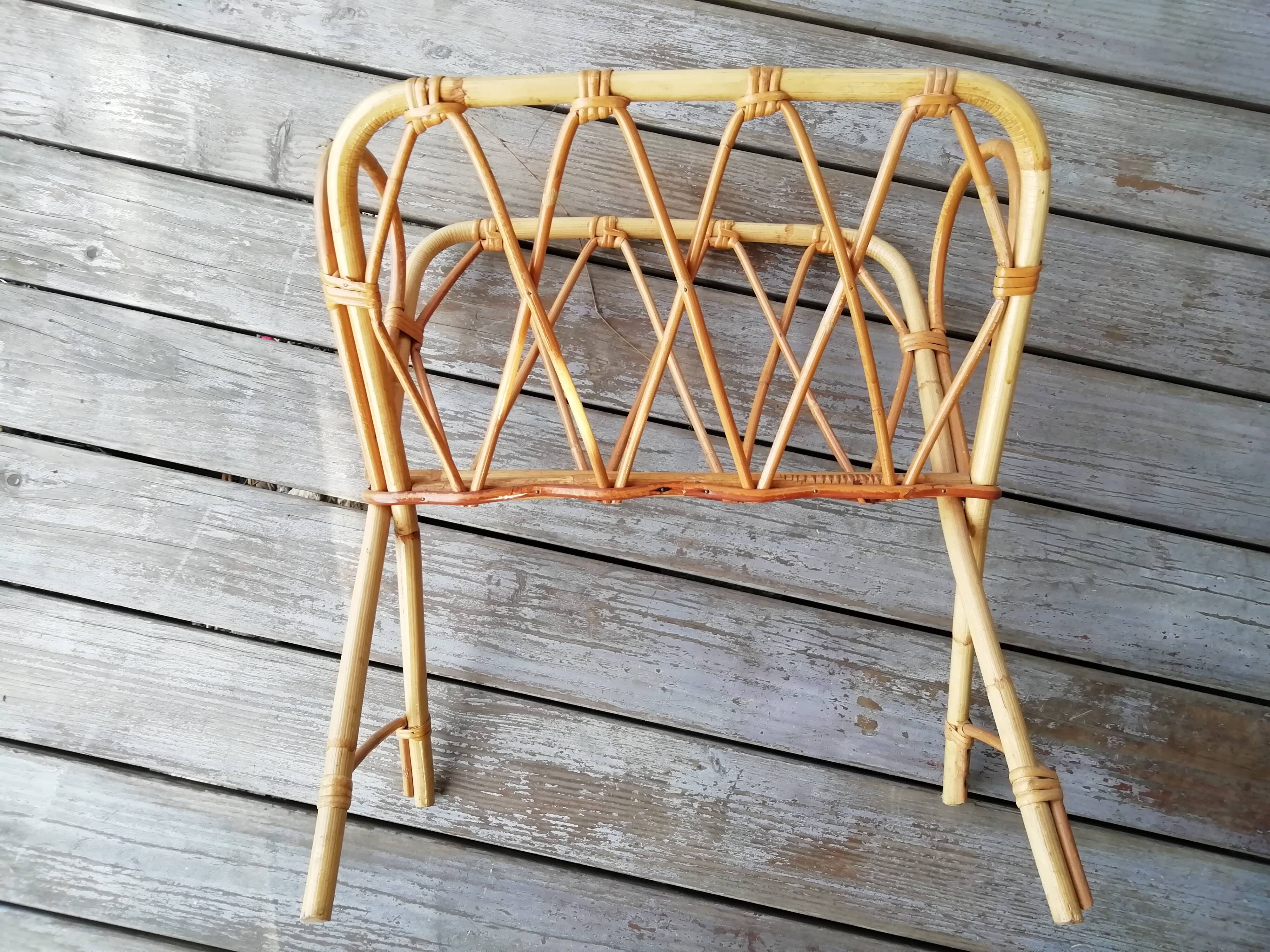 Rattan magazine holder