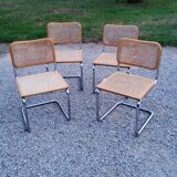 Set of 4 chairs cesca B32 Marcel Breuer Italian edition 1970