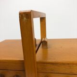 Vintage beech sewing box in honey colour