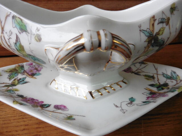 Limoges porcelain sauce dish, 1900