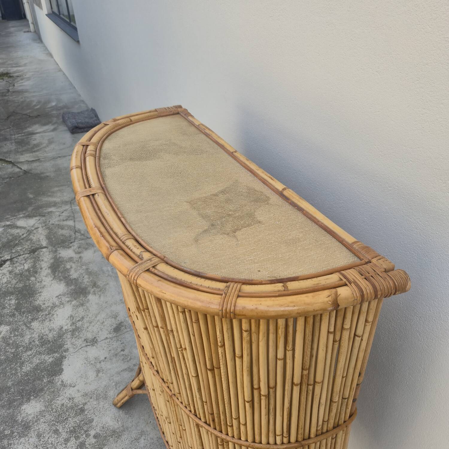 Vintage rattan bamboo bar 1950s