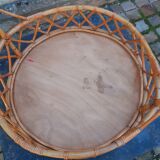 60s rattan hanging planter