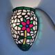 Pair of Tiffany-style wall sconces in colored glass mosaic