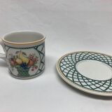 Coffee cup and saucer Villeroy & Boch wicker flower pattern