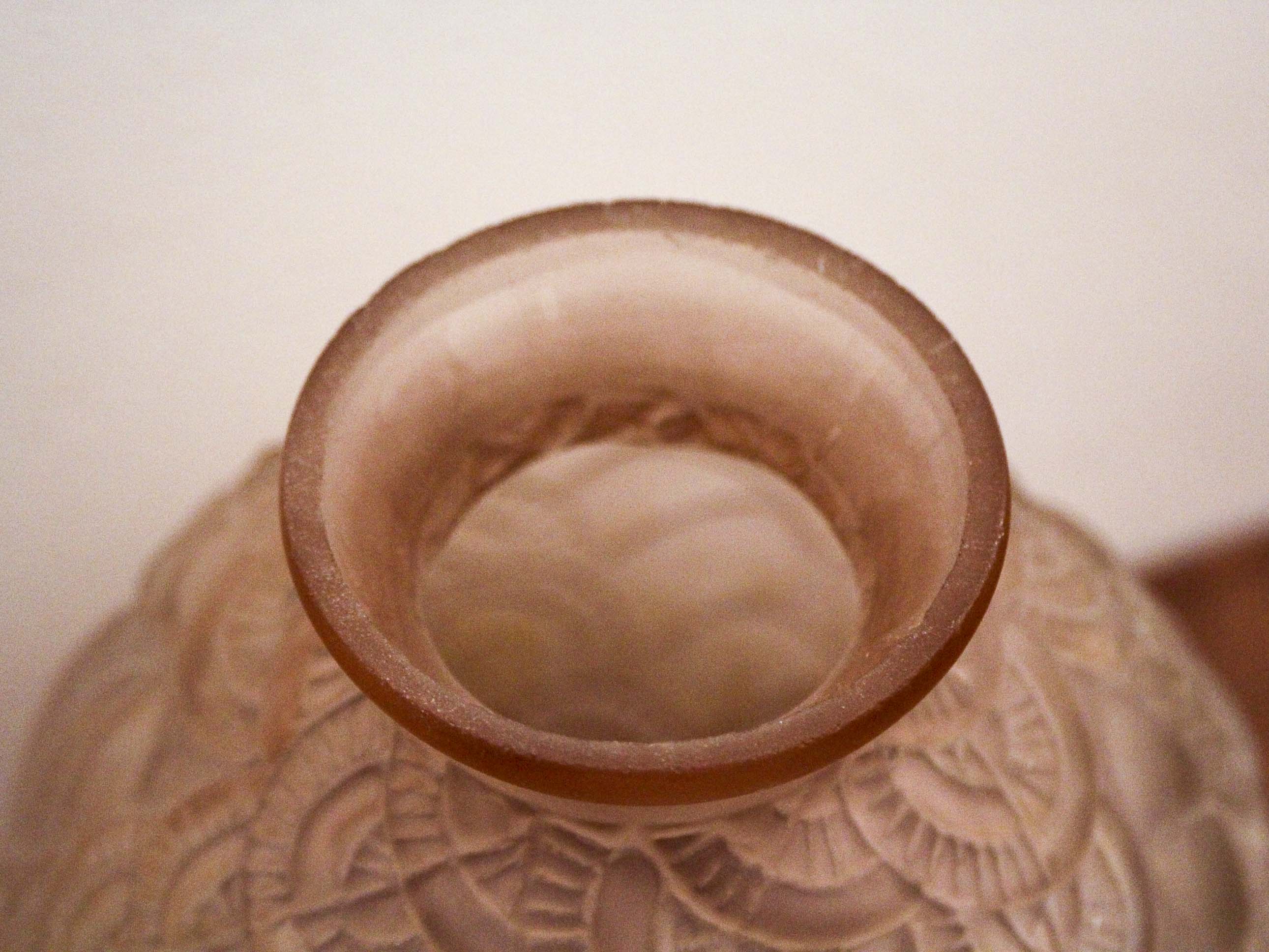 Pair of Art Deco glass ball vases