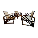 Set living room armchairs sofa colonial style art deco