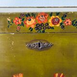 Large antique trunk hand-painted décor