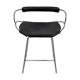 Contemporary kitchen bar stool with black steel backrest.