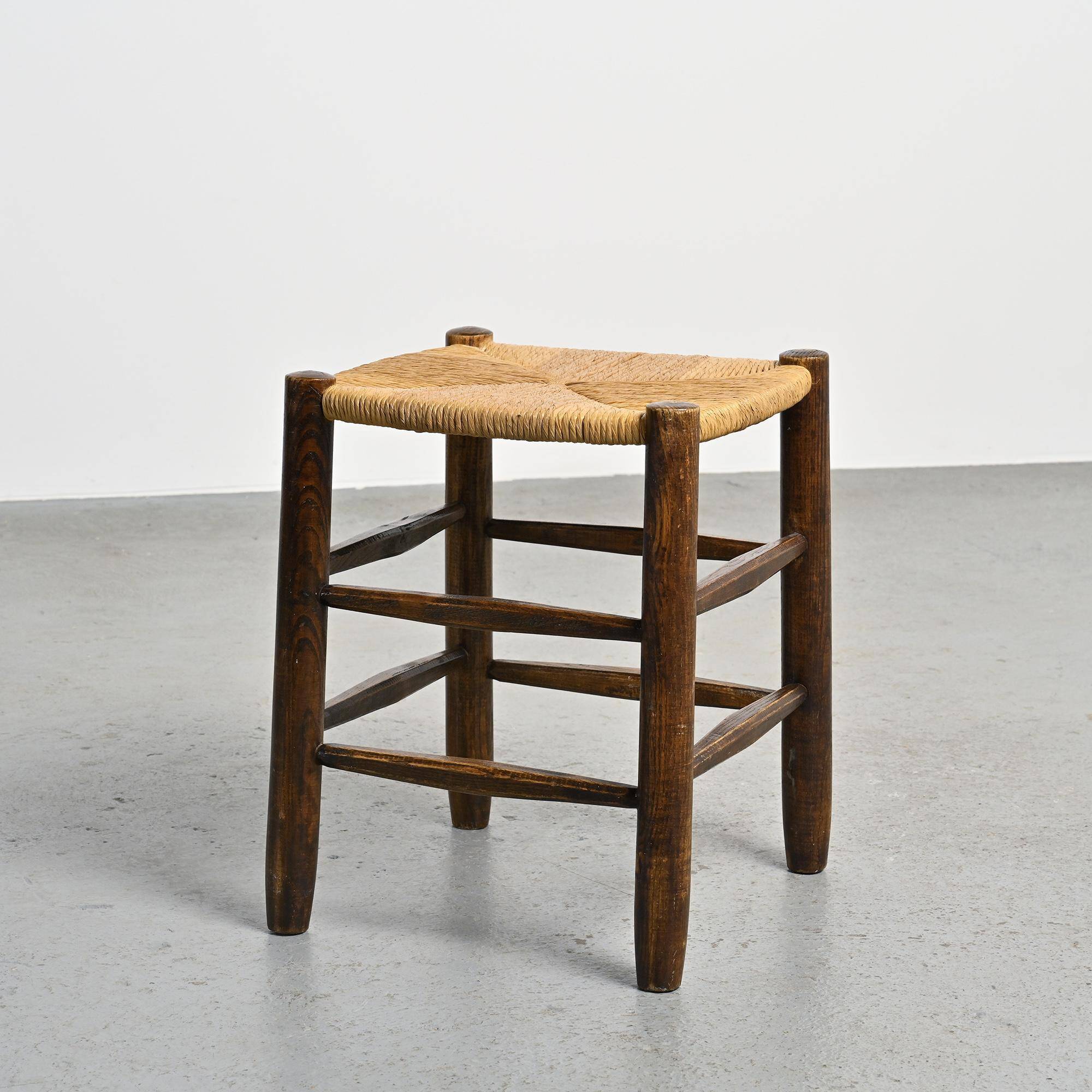 Ensemble chaise et tabouret Bauche, Charlotte Perriand pour Maison Sentou, circa 1950