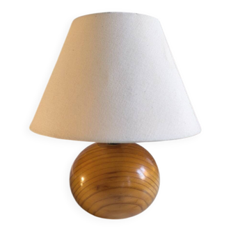 Lampe boule en bois massif