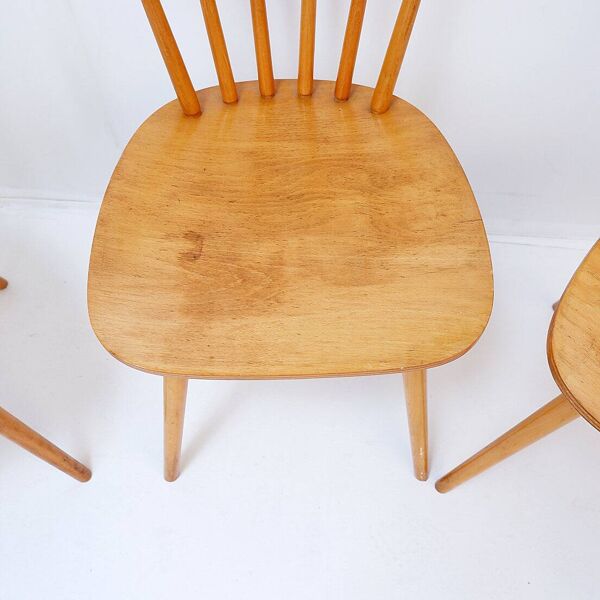 Lot de 4 chaises scandinaves des années 50/60