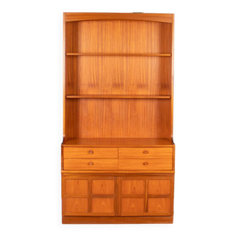 Retro Teak 1960s Nathan Squares Tall Bookcase Dresser