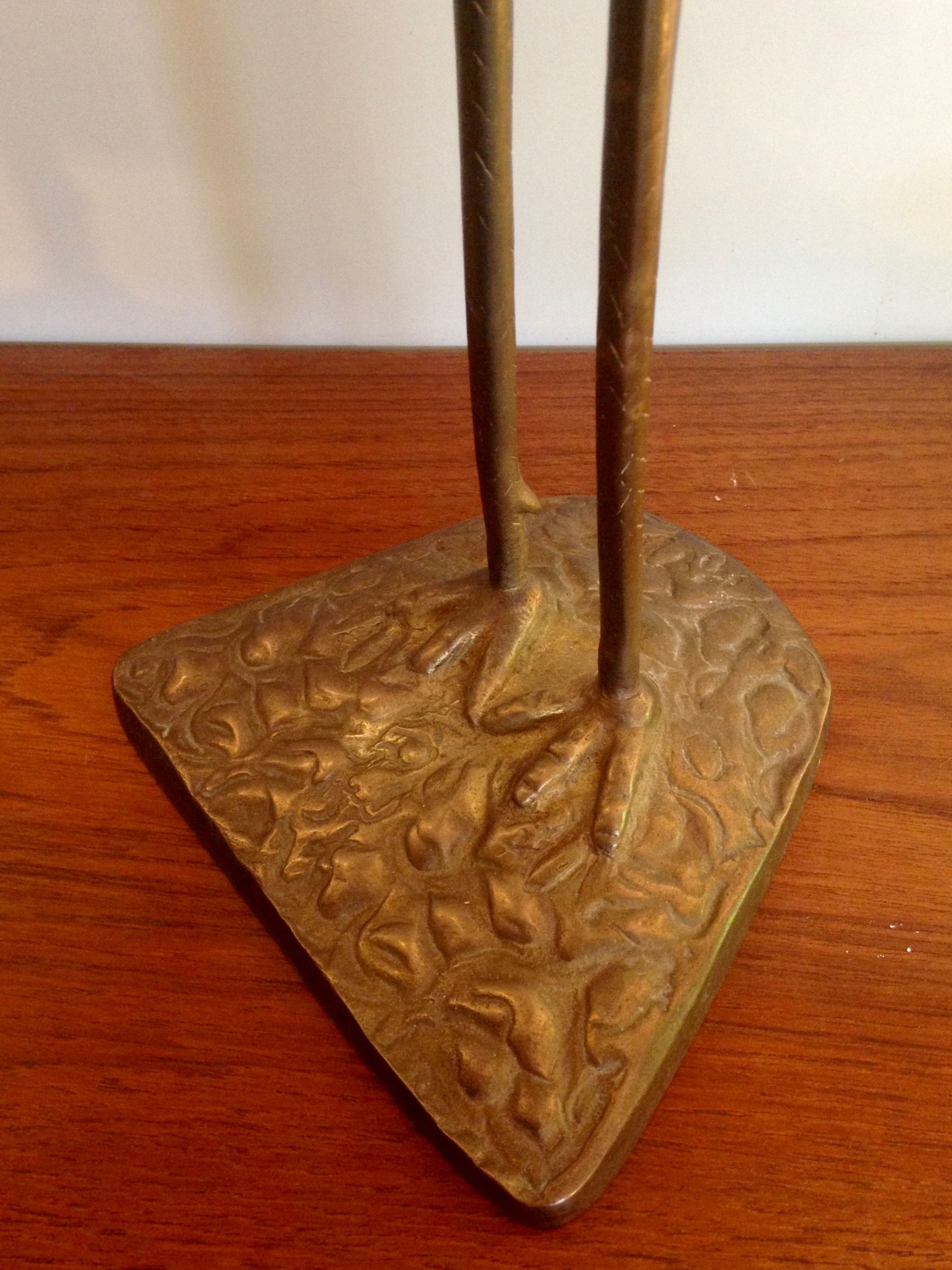 Flamingo or golden brass crane from the vintage 70's
