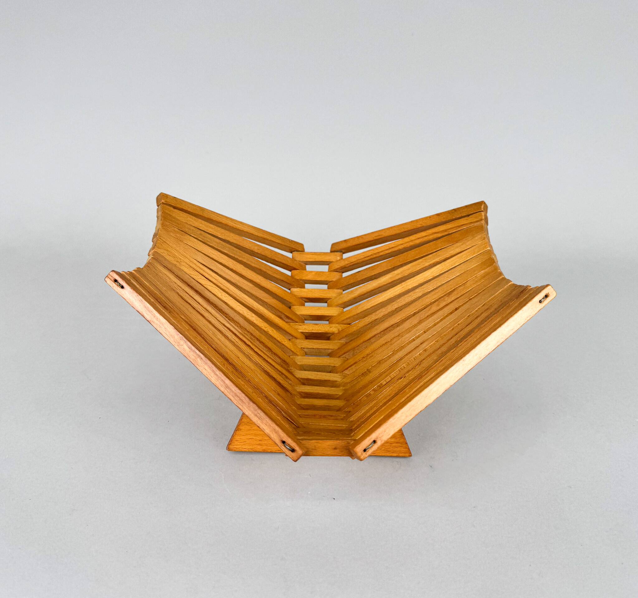 Mid Century Foldable Wooden Fruit Basket, Germany