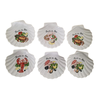 Coquilles st-Jacques en porcelaine vintage