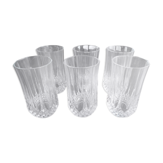 Set of 6 water glasses Long Drink in Cristal d'Arques model Longchamp