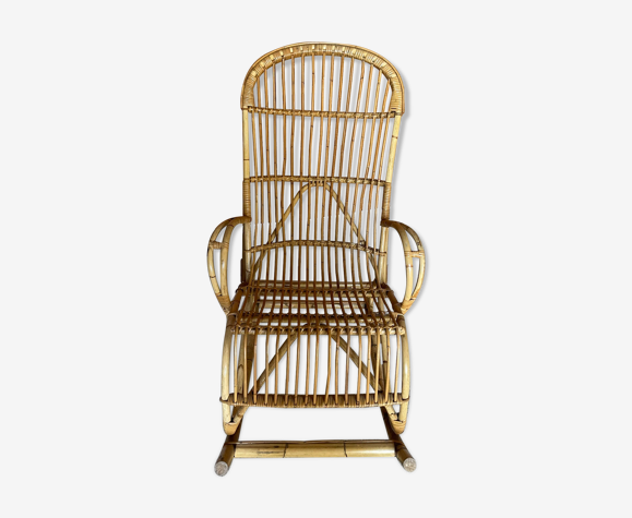 Rocking-chair en rotin