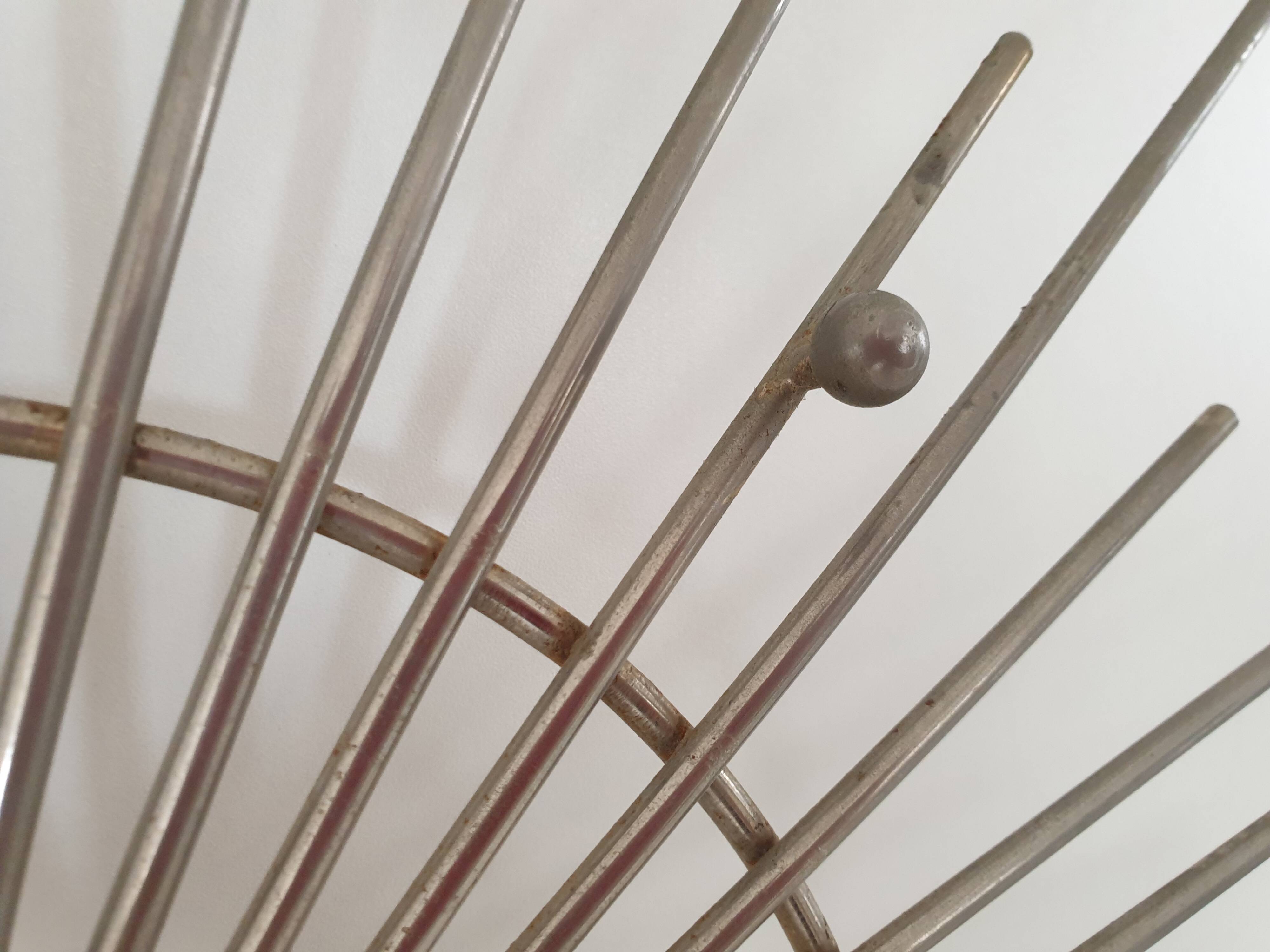 Metal sun mirror support height 70cm width 56cm - 60s