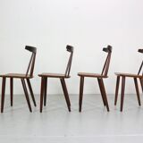 Poul Volther Set Of 6 Dinning Room Chairs "3705" For Fremel Røjle, Denmark, 1960