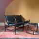 Canapé Banquette safari 2 places scandinave cuir