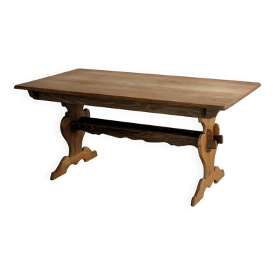 Table à manger brutaliste   table   années 1960   danoise   extensible