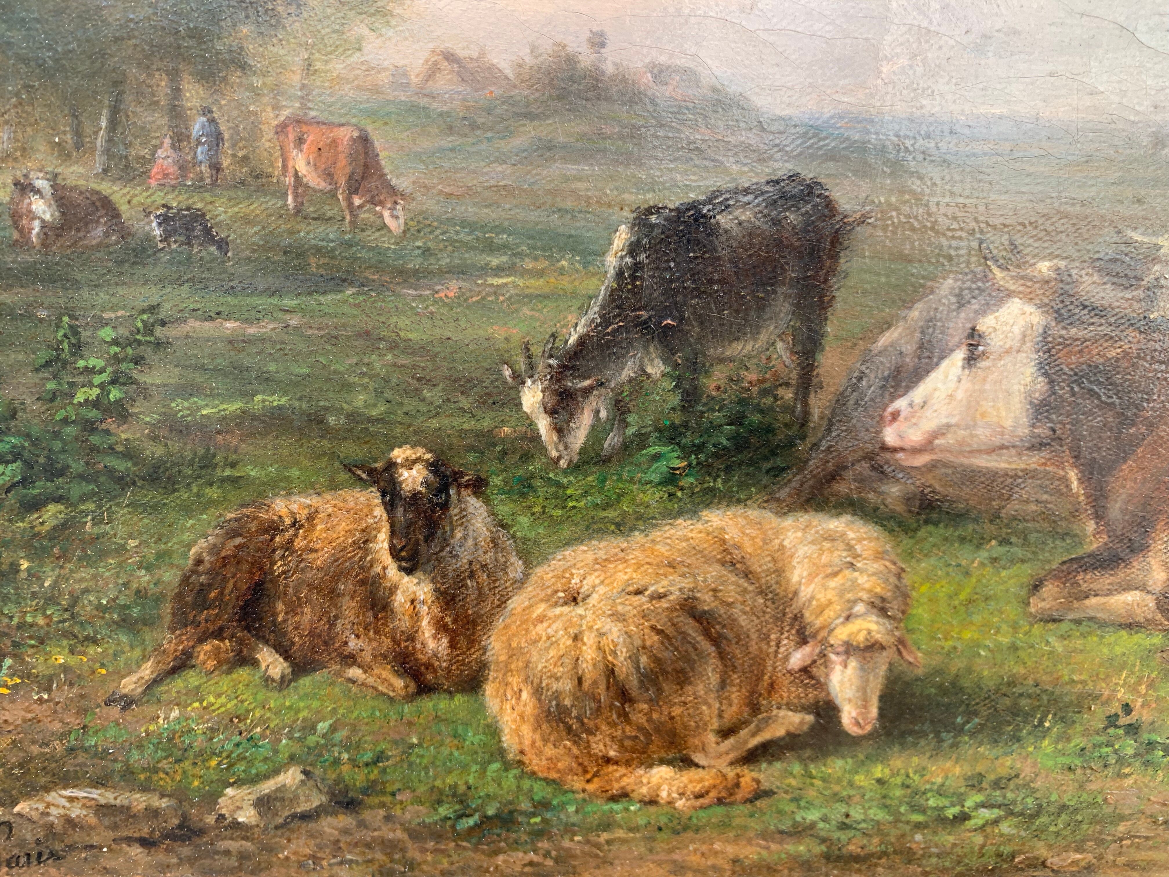 The herd. oil on canvas xixth j Paris