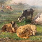 The herd. oil on canvas xixth j Paris