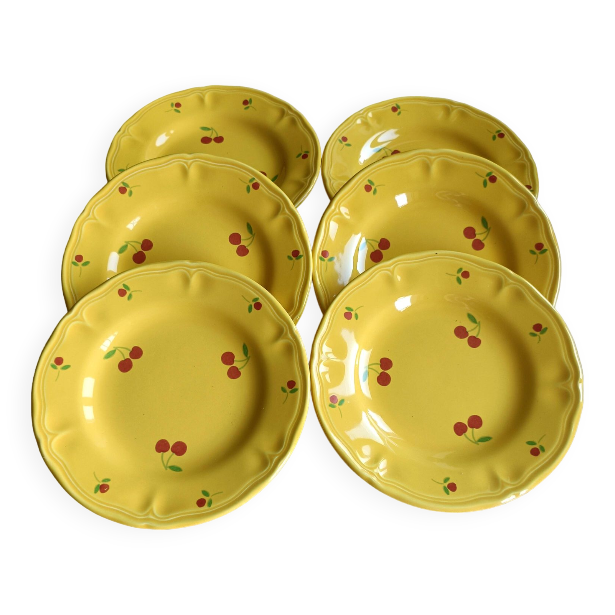 Six assiettes  à dessert vintage