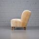 Fauteuil scandinave en velours à poils longs
