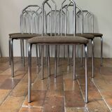 6 chrome metal chairs