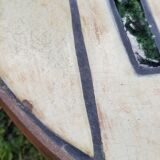 Oval coffee table ceramic wrought iron vintage