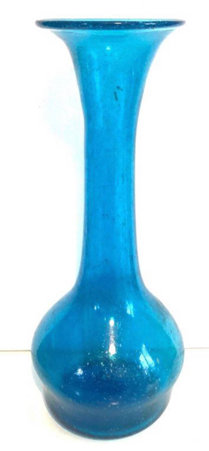 Blue blown glass vase