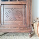 Old glass-fronted library in solid wood