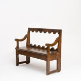 Liturgical bench with fruit wood backrest - French work - nineteenth century.