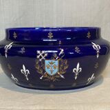 Planter signed Luneville K&G blue background