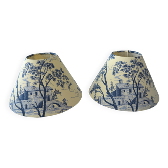 Set of 2 lampshades, vintage toy canvas