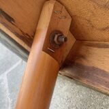 Vintage children's armchair in green skai