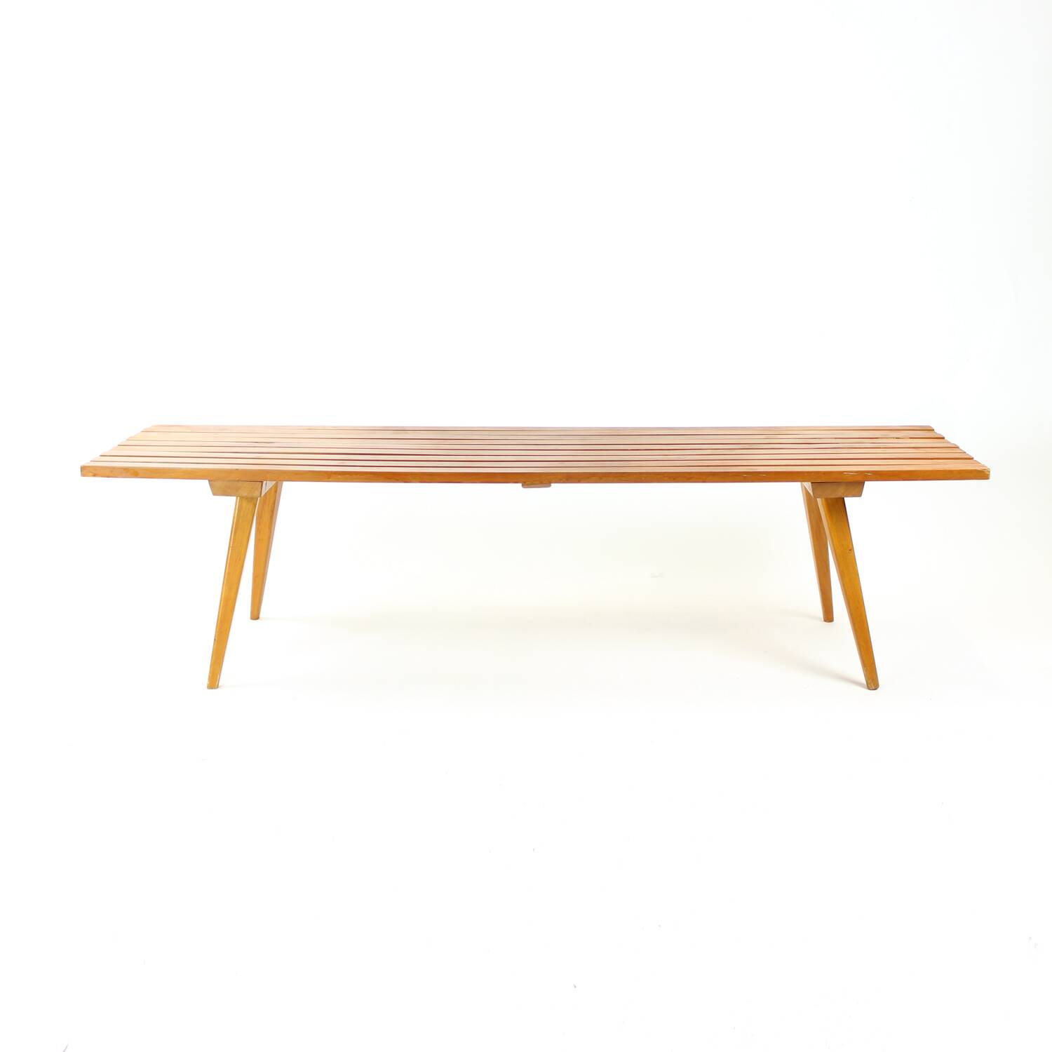 Vintage Bench In Wood, Czechoslovakia 1960s