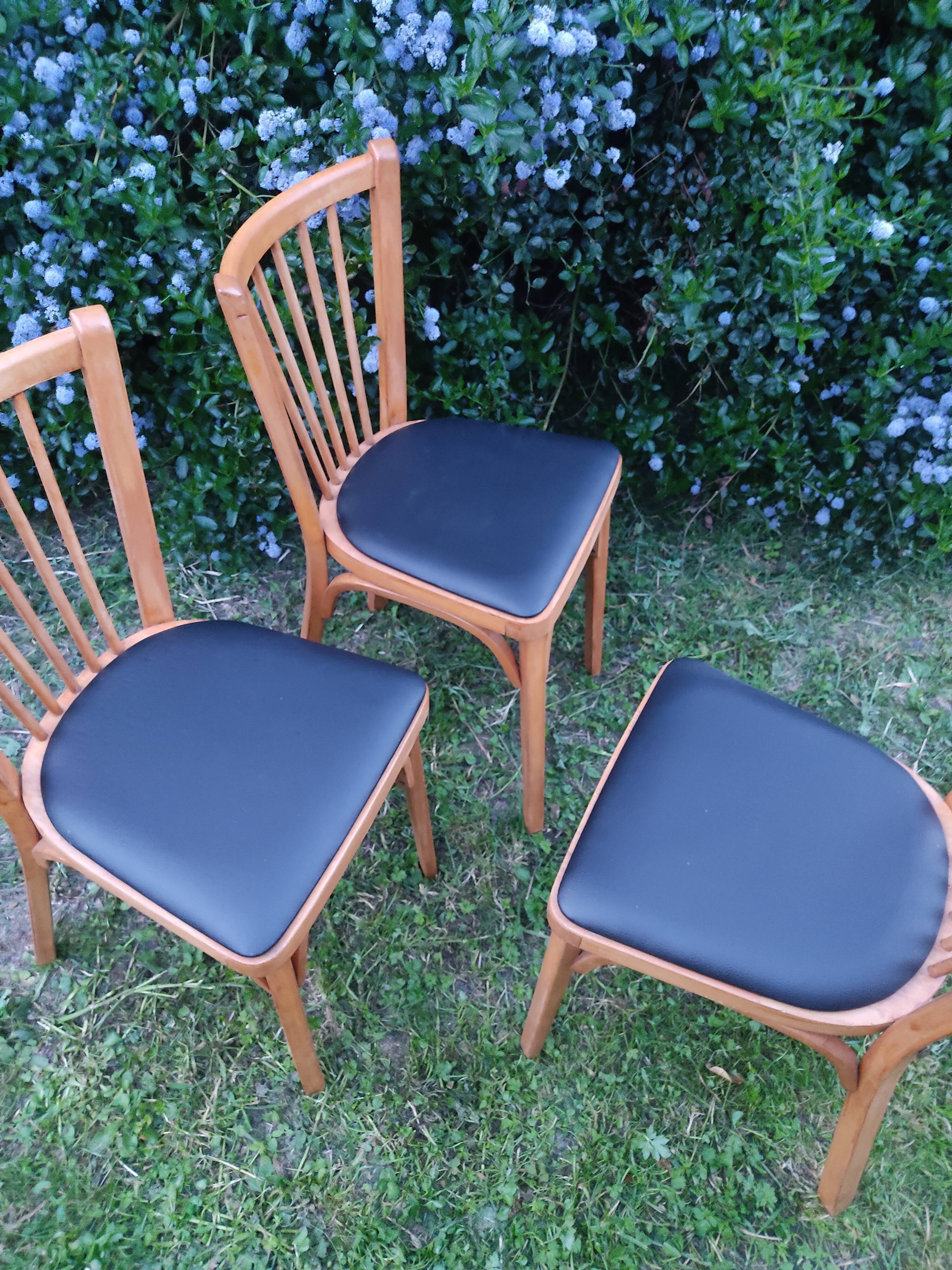 Set of 3 baumann bistro chairs n°12
