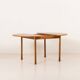 Italian mid-century round extension teak table with brass details, 1960s