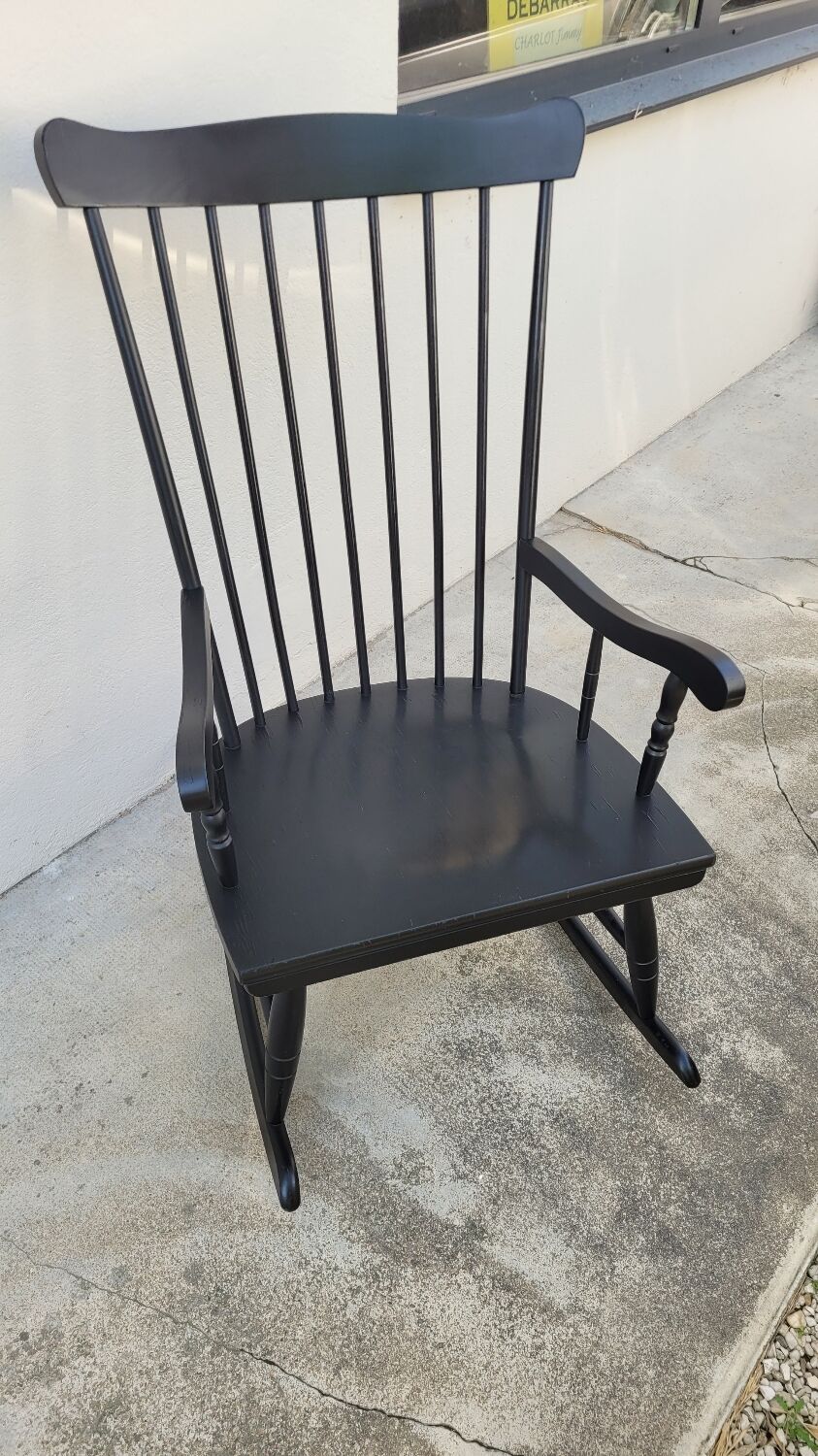 Vintage black rocking chair 1950