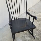Vintage black rocking chair 1950