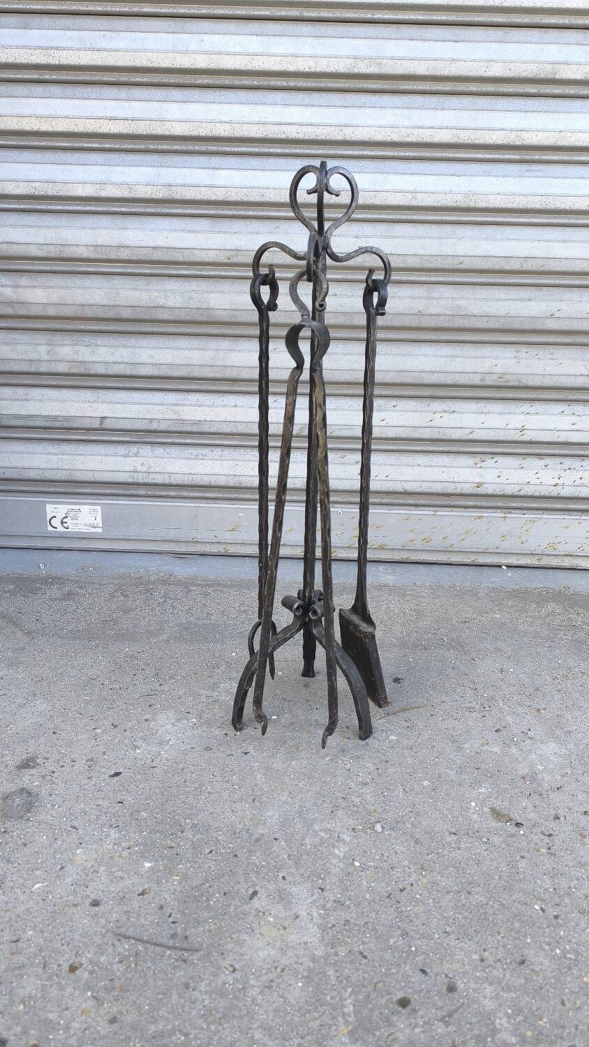 Wrought iron fireplace set 1960