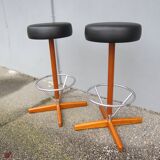 Pair of Scandinavian bar stools AB Bröderna Johansons Fåtöljindustri