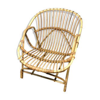 Vintage rattan armchair year 50/60
