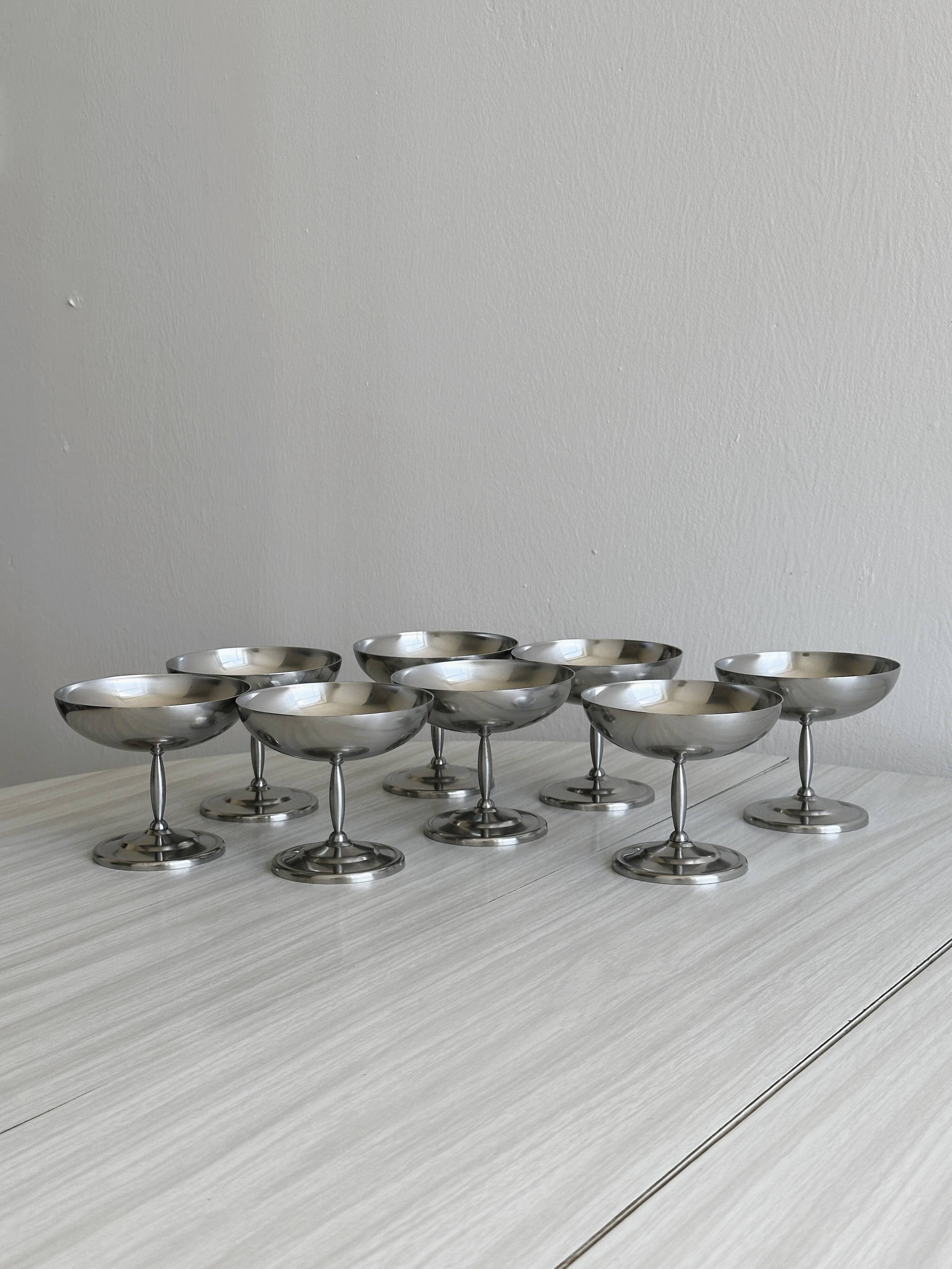 8 stainless steel dessert bowls