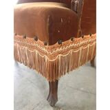 Late 20th-Century Dralon Velvet Upholstered Walnut Armchair