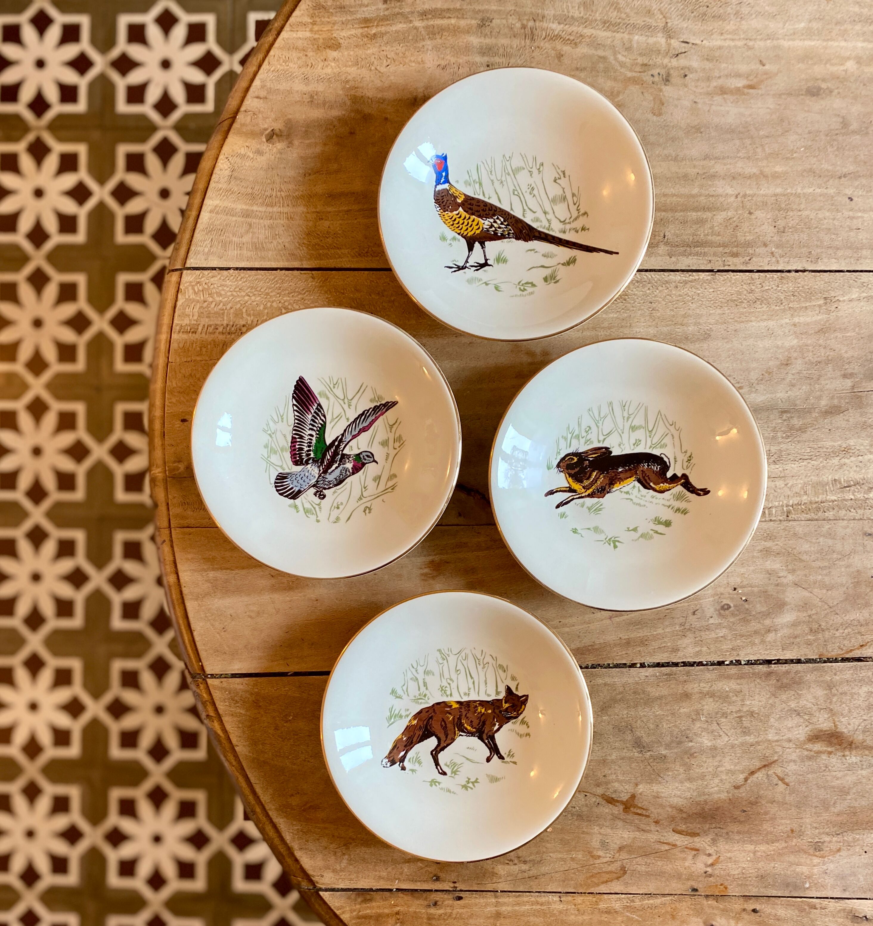 Set of 4 vintage hollow plates model Marly de Gien
