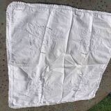Pillowcase, white cotton cushion cover, embroidered with flowers with days, art deco